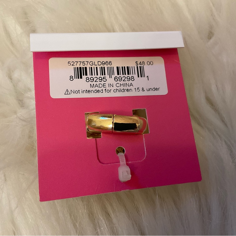 Betsey Johnson Pineapple Stretch Band Cocktail Ring - New on Card - Picture 6 of 6